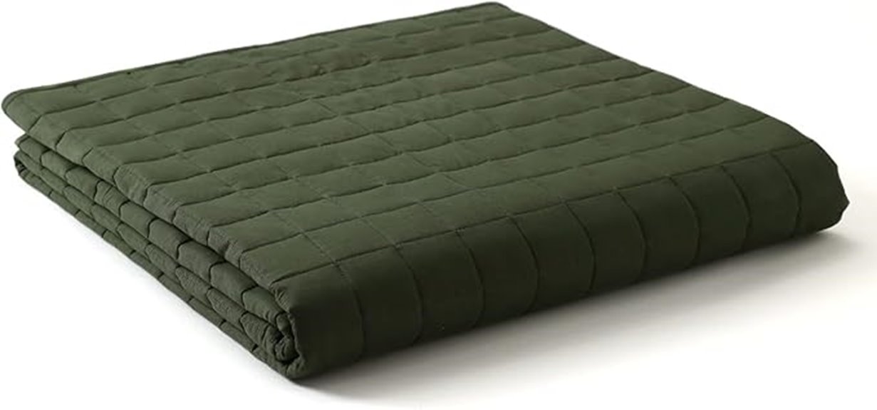single person 15 lb green blanket