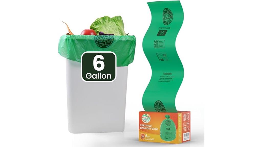 six gallon compostable waste bags