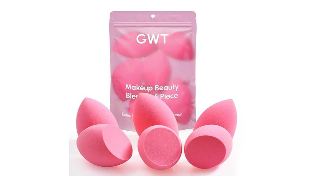 six piece latex free sponges