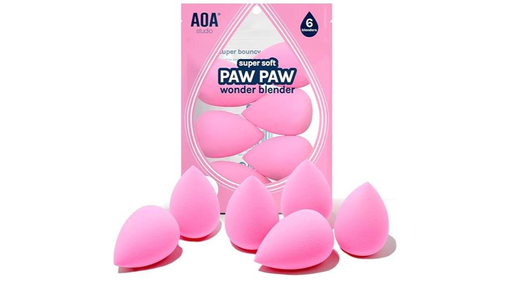 six piece makeup sponge set