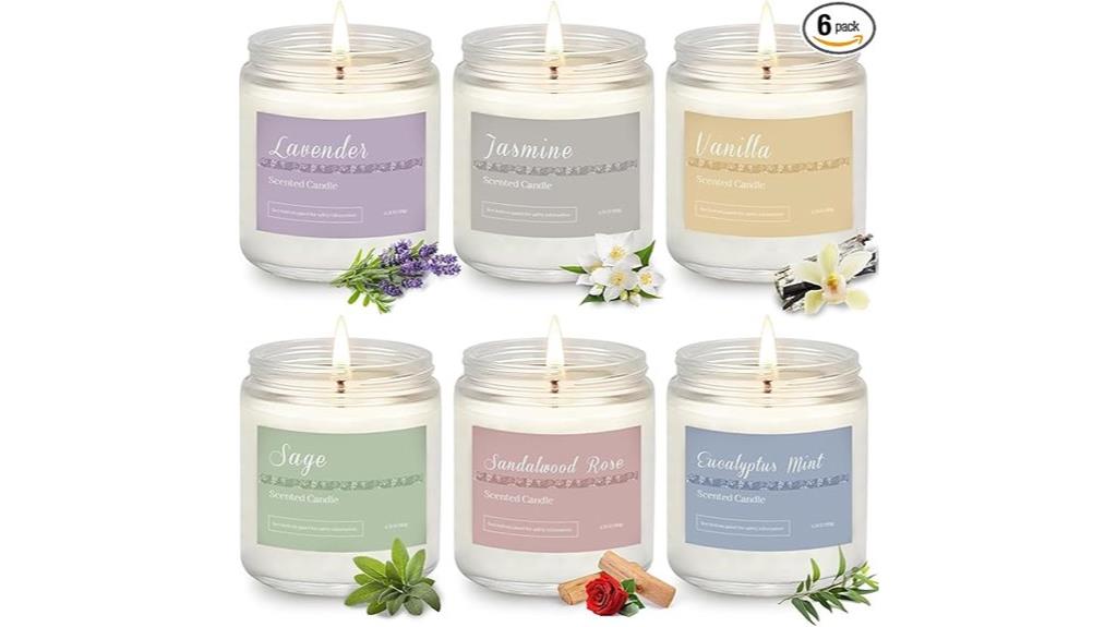 six scented candle set