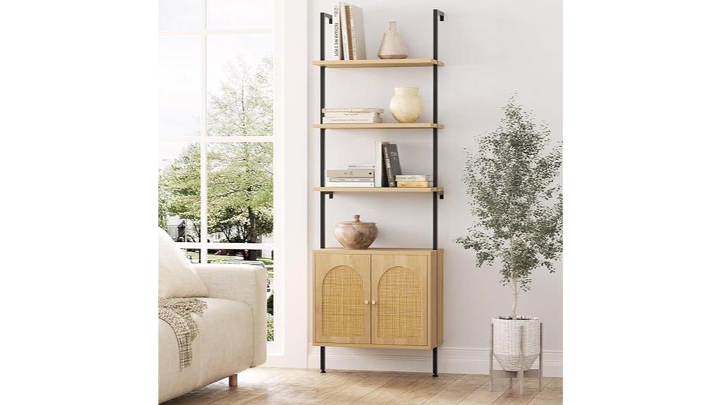 six tier wall mounted bookshelf
