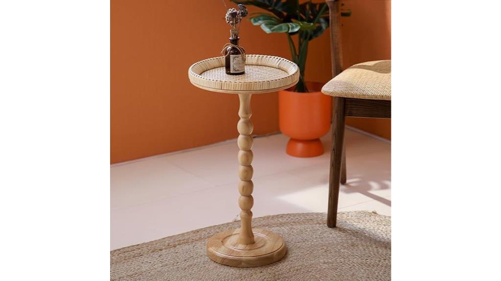 small rattan side table