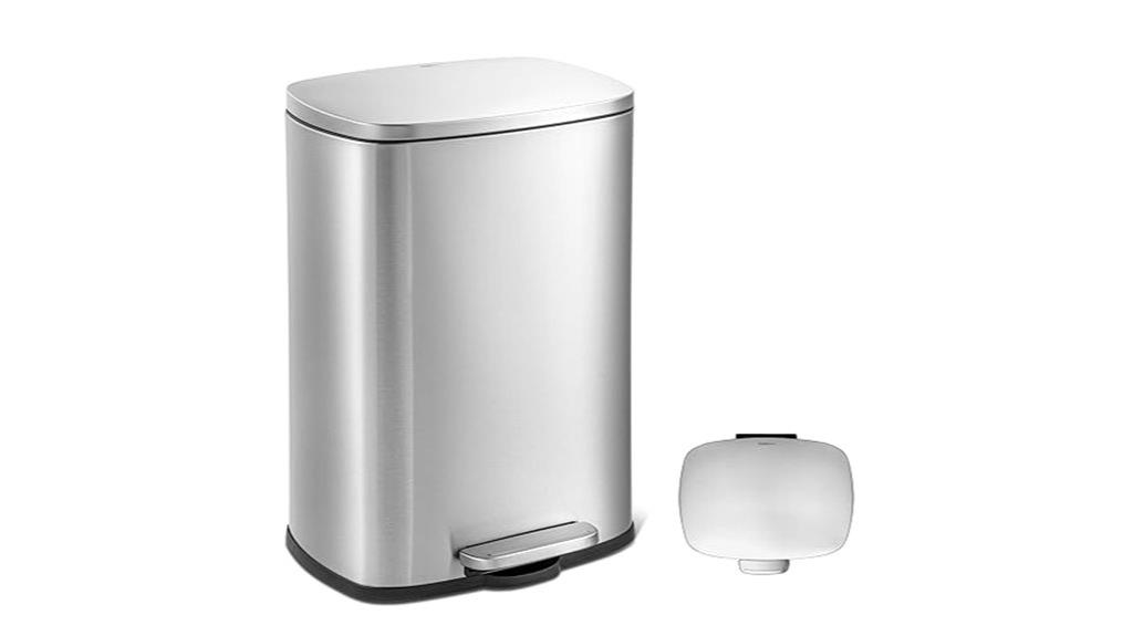 stainless steel step trash