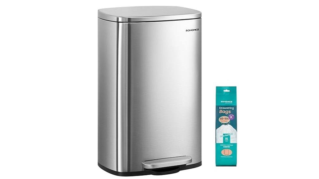 stainless steel trash can