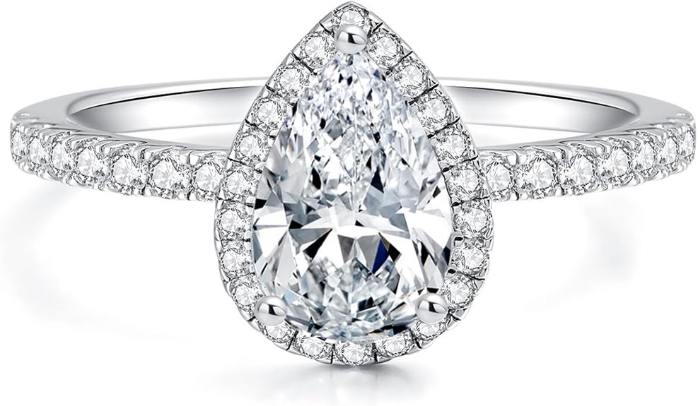 sterling silver moissanite ring