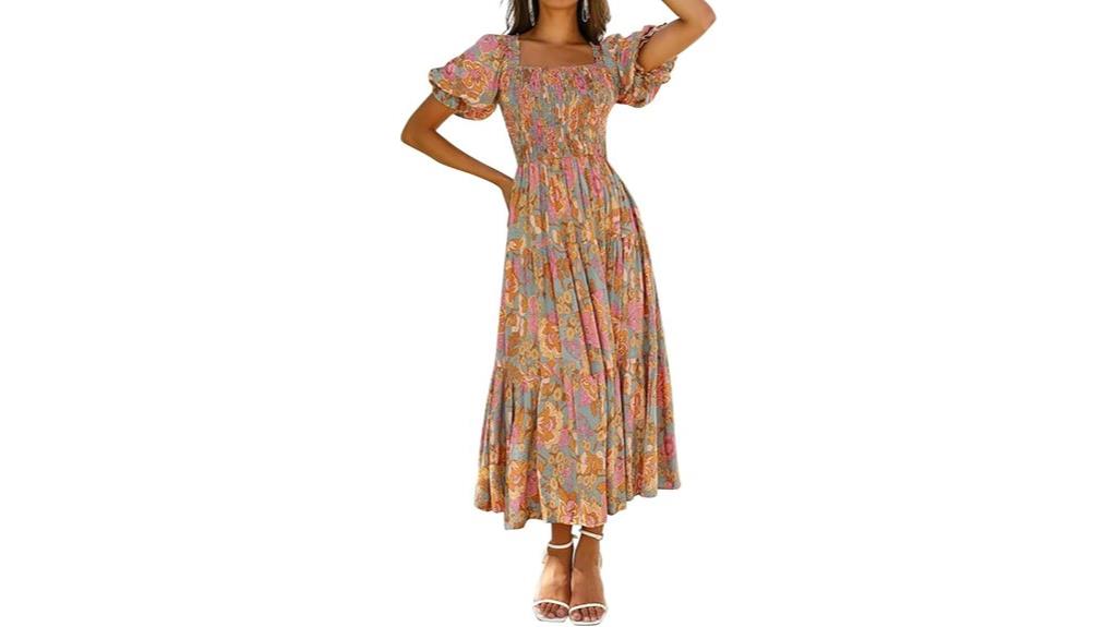 summer boho floral maxi