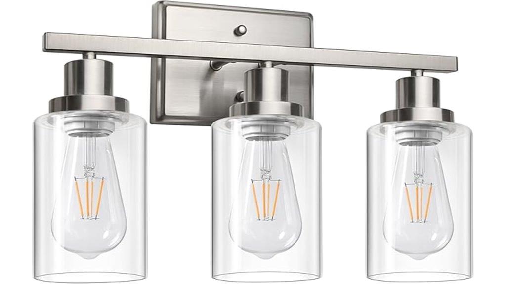 three light bathroom sconces