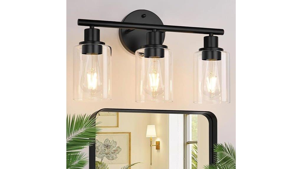 three light clear glass