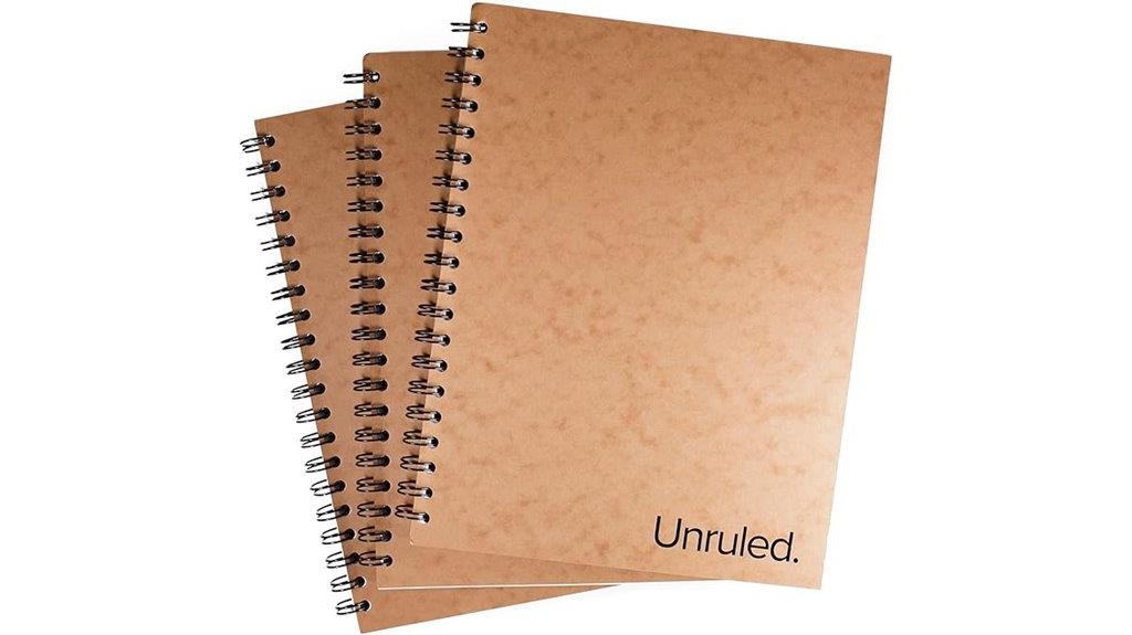 three pack unruled notebooks