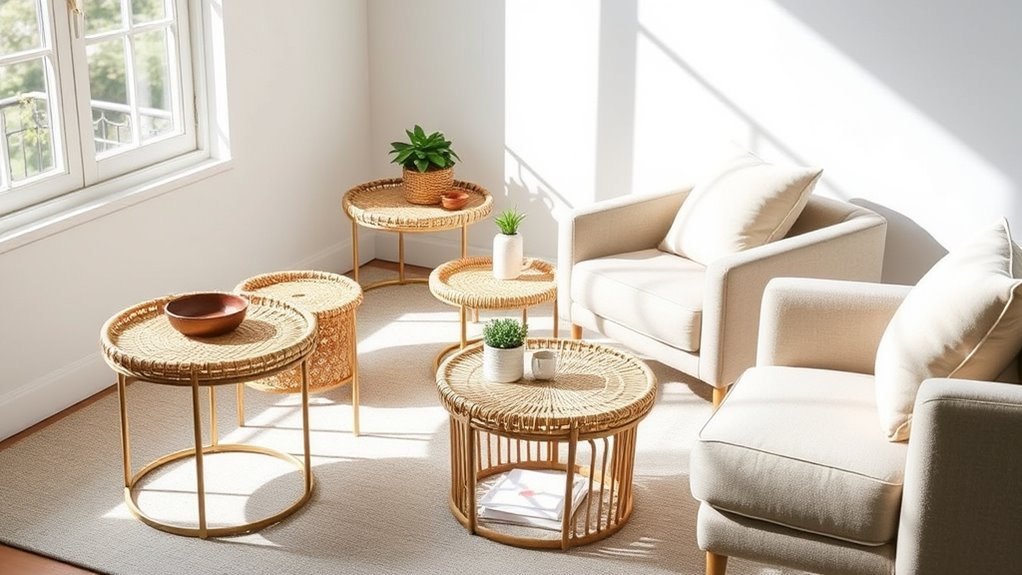top rattan side tables