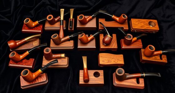 top wooden pipe stands