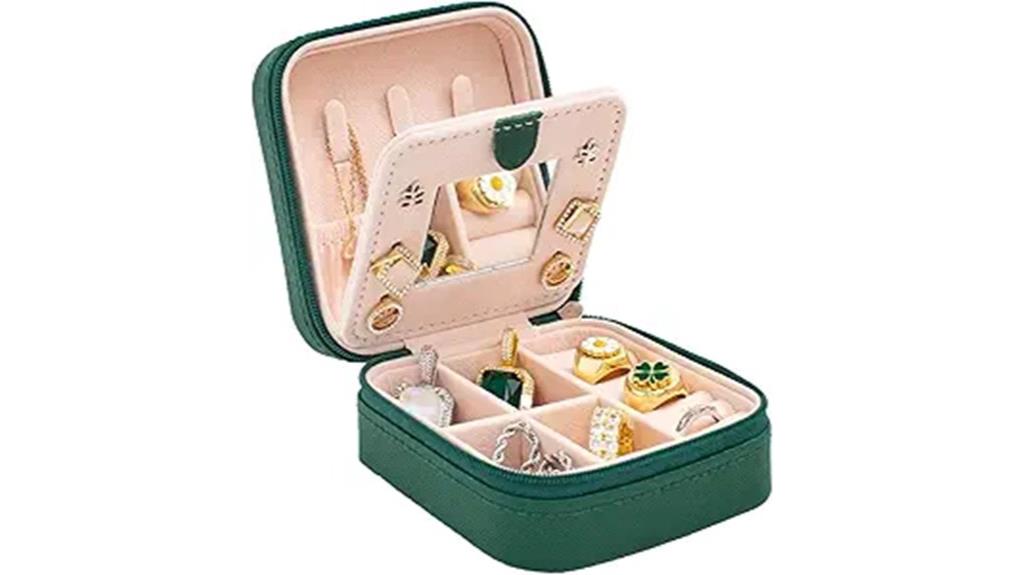 travel jewelry organizer with mirror