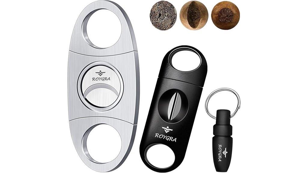 triple stainless cigar cutter