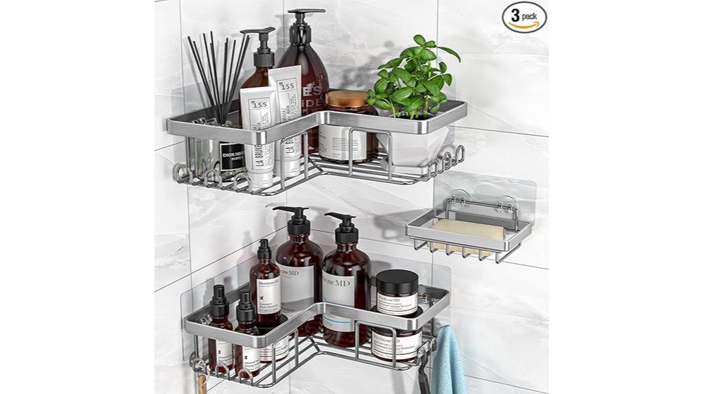 triple wall mounted shower caddy
