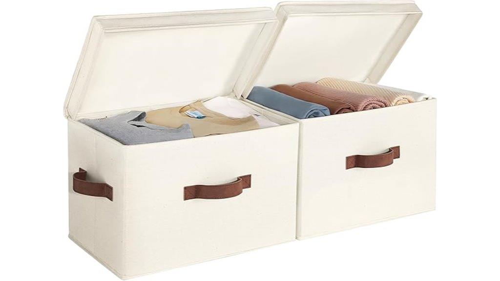 two storage bins with lids