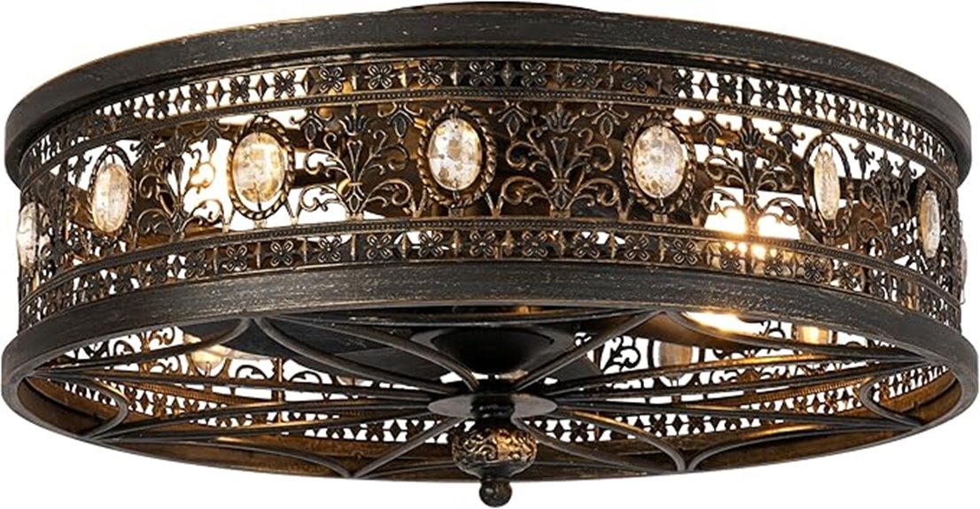 victorian crystal ceiling fan