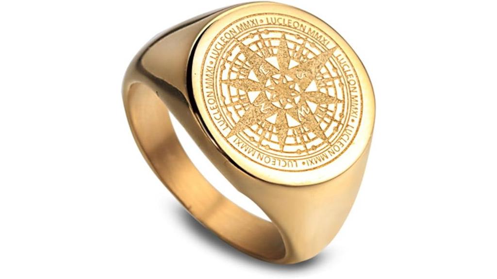 vintage compass signet ring