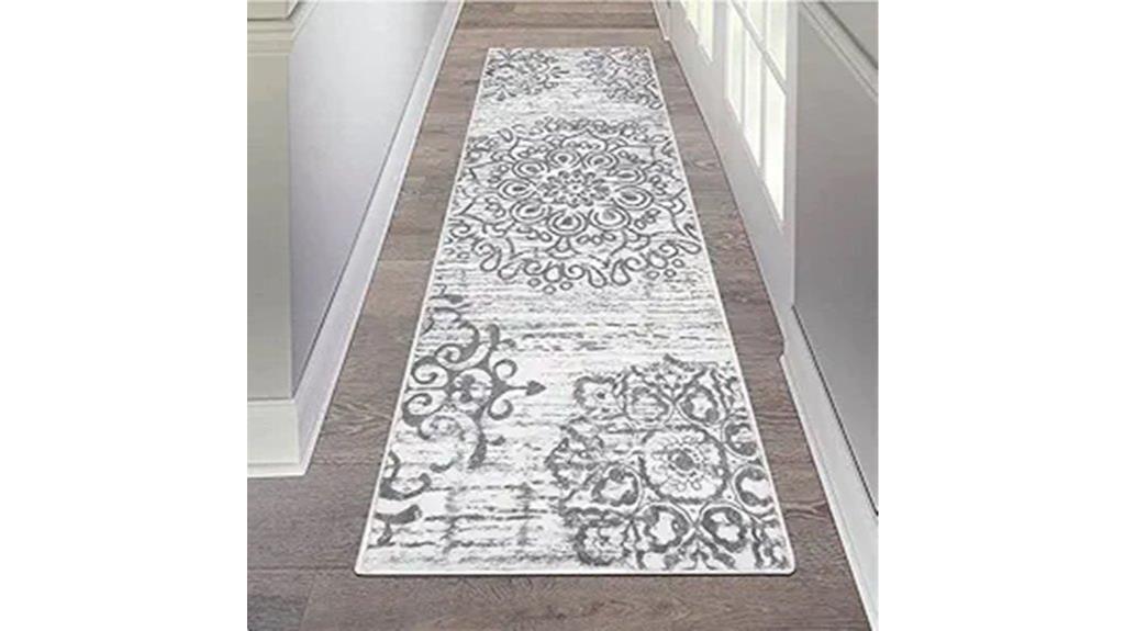 vintage distressed hallway rug