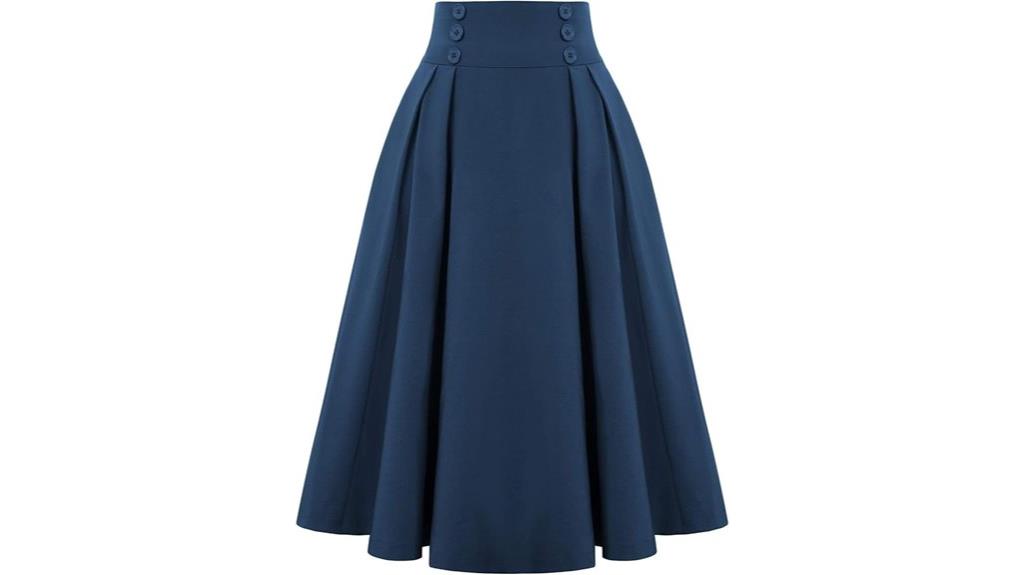 vintage high waist pleated skirt