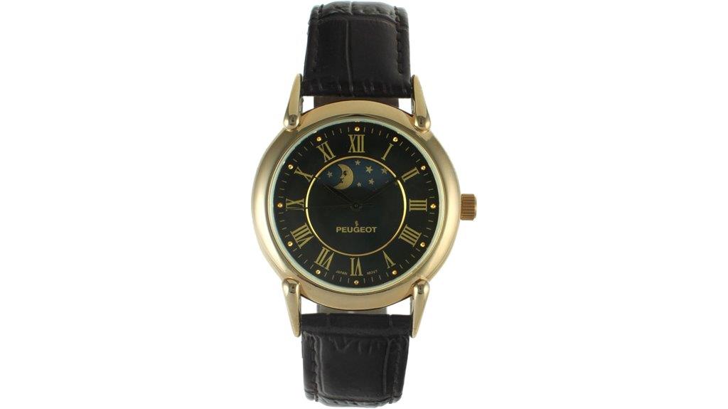 vintage leather gold watch