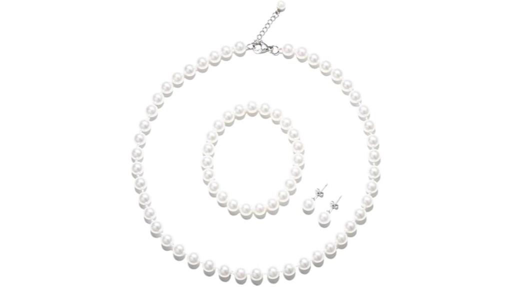 white faux pearl jewelry