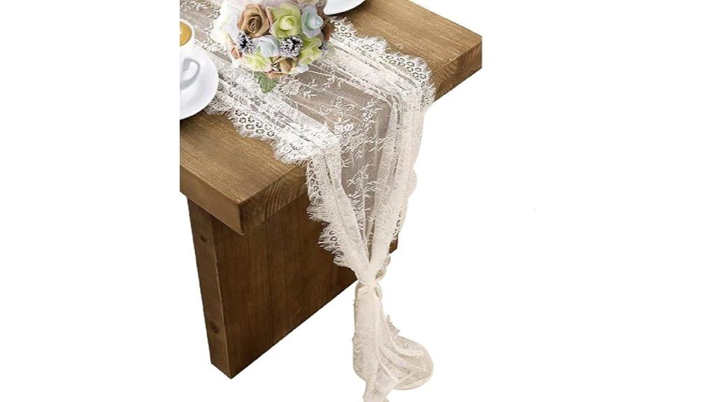 white lace table runner set