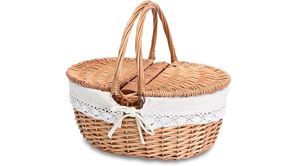 wicker basket with liner