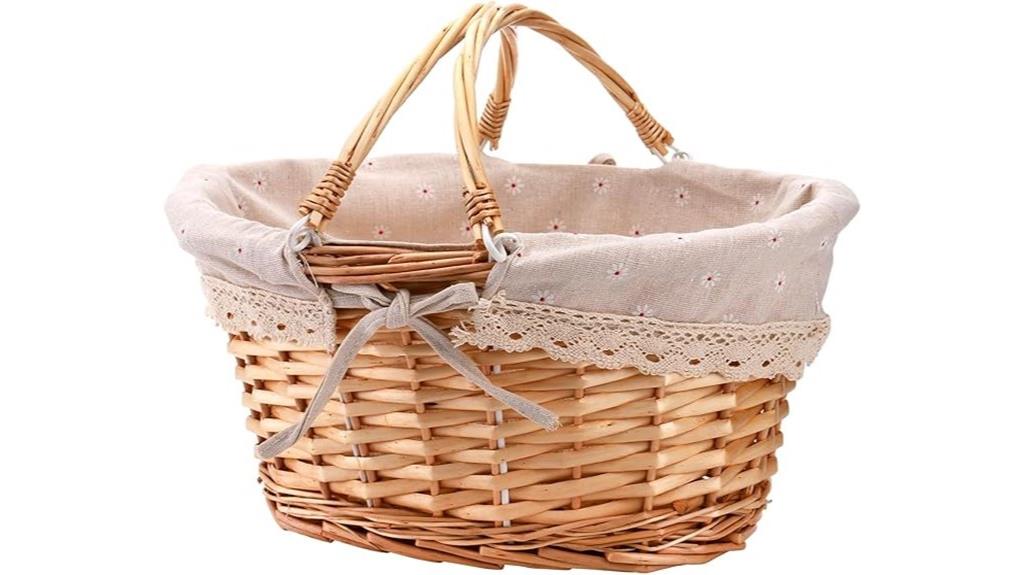 wicker picnic basket handles