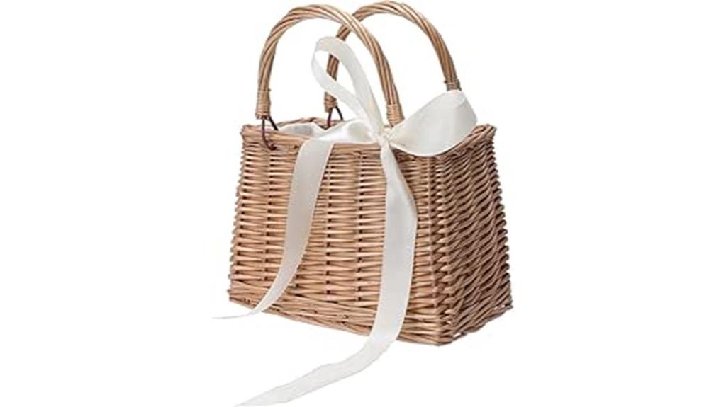 wicker rattan handbag basket
