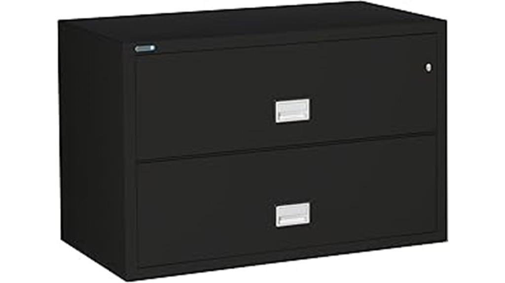 wide two drawer fireproof cabinet