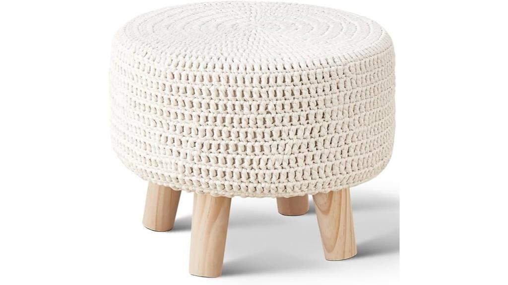 wimarsbon pouf ottoman with non skid wood legs
