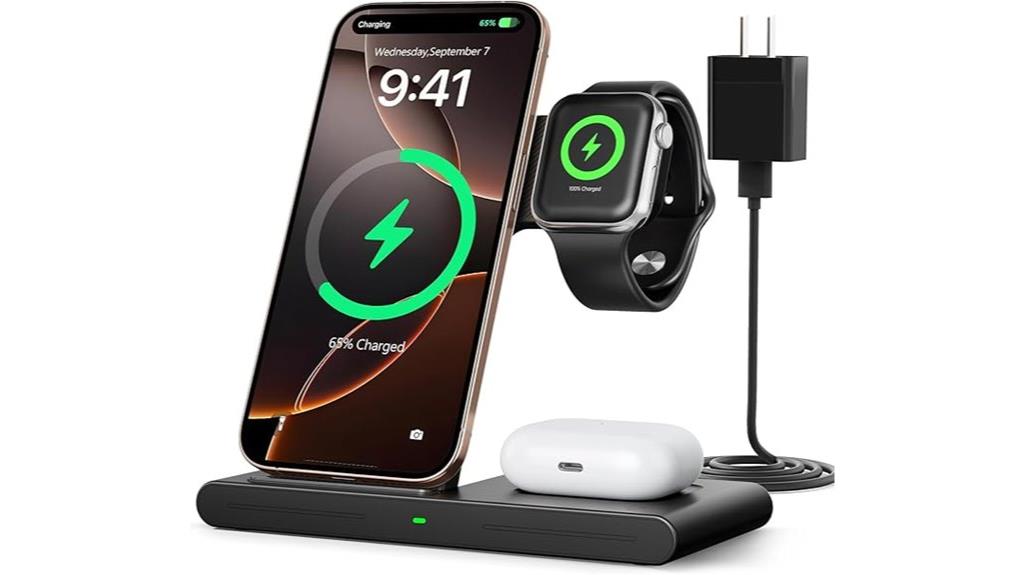 wireless charging dock three in one