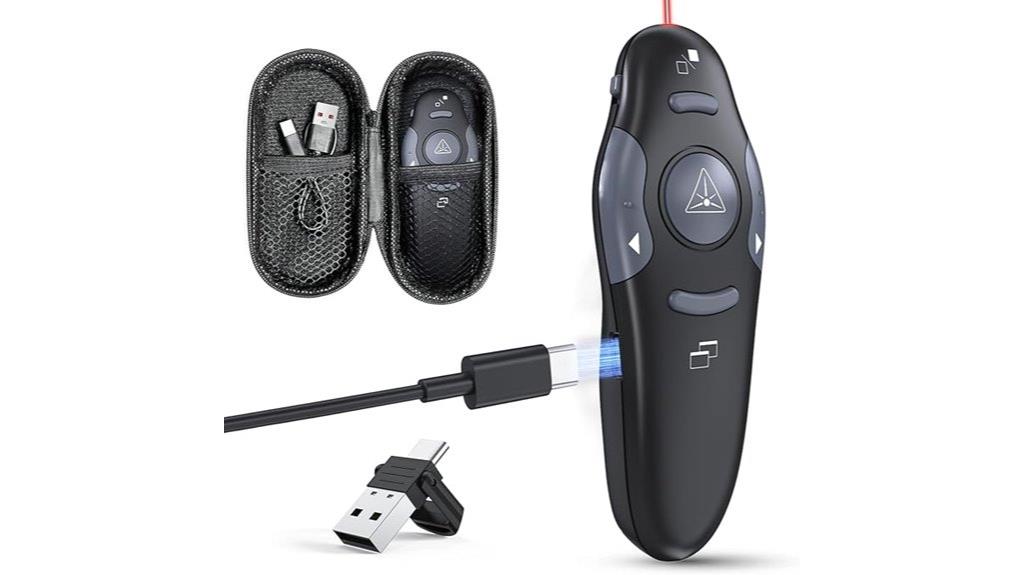 wireless presentation remote with storage
