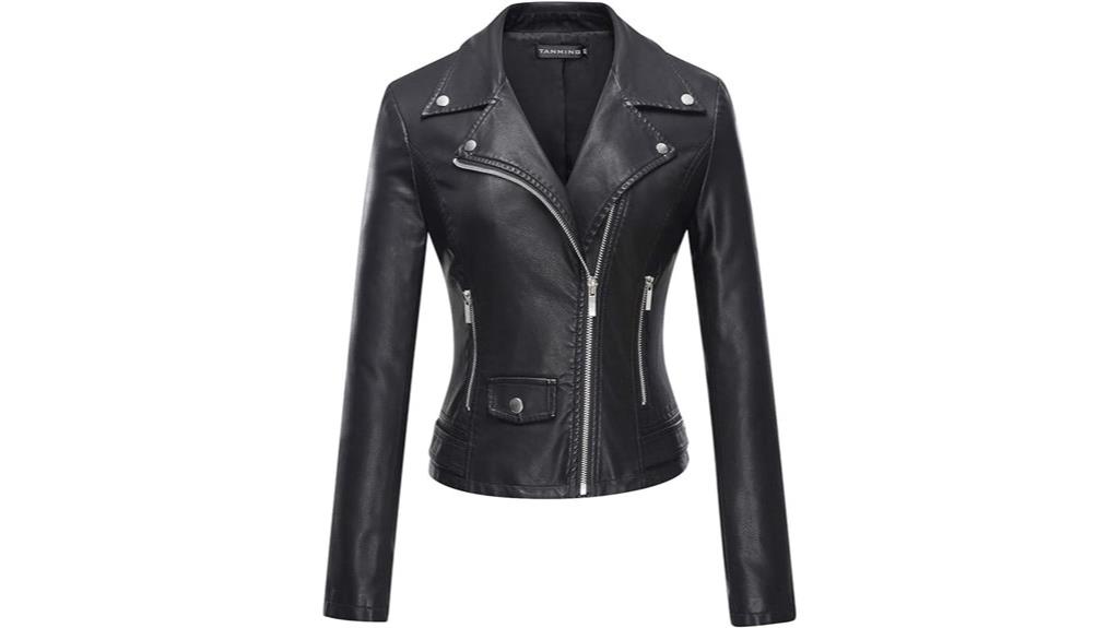 women s faux leather moto jacket