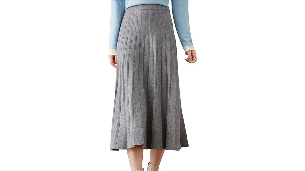 women s pleated knit skirt