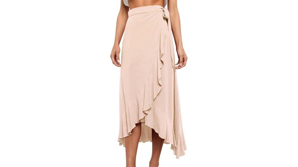 women s ruffle wrap skirt