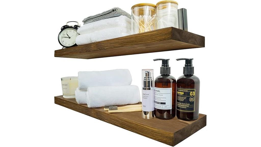 wood floating shelves set