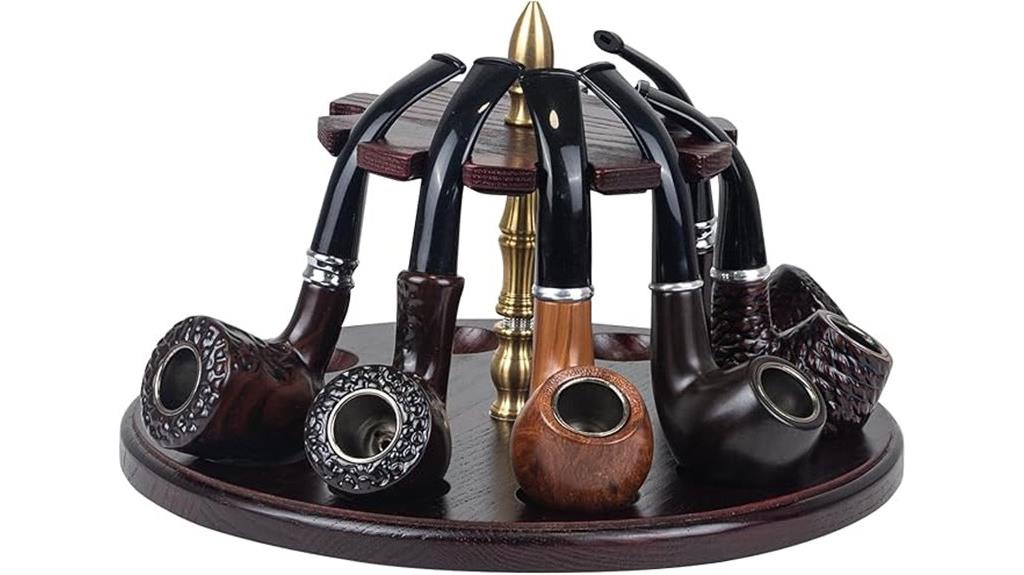wooden 10 pipe tobacco stand