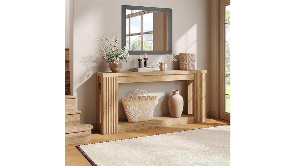 wooden console table with storage