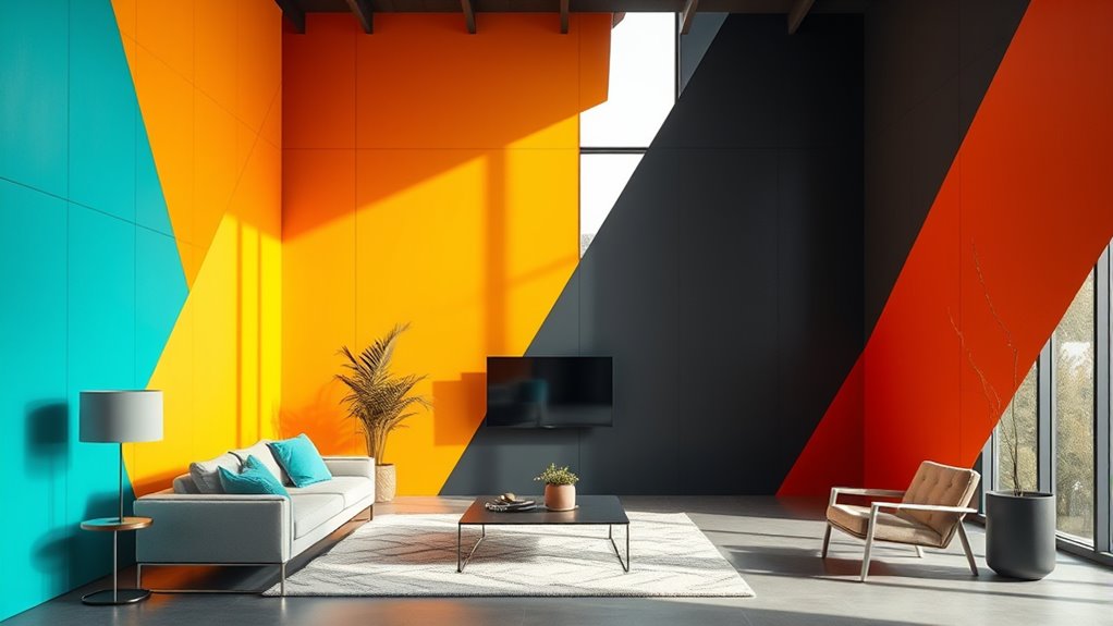 bold color blocking walls