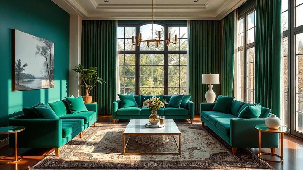 calming green earth tones