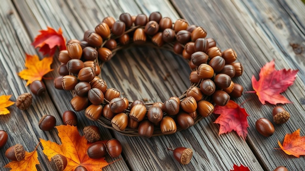 creative acorn wreath decor