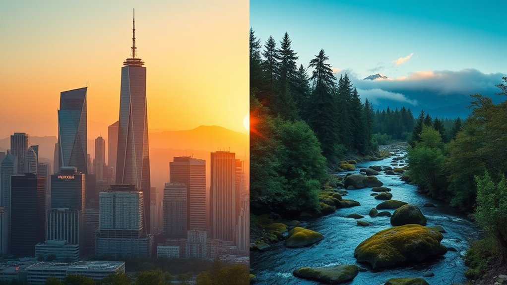 urban vs rural natural environments