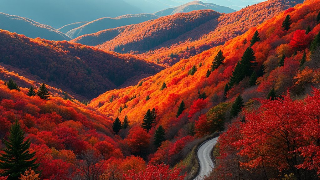vibrant autumn mountain views