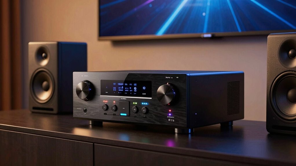 amplifies sound and manages connections